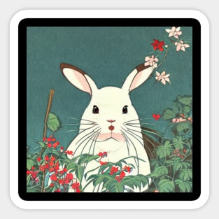 The Californian Flemish Giant Bunny in White Whimsical Animal Sticker